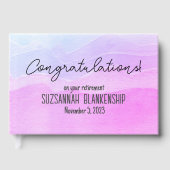 ハッピーリタイアパステルパープルウォーターカスタムカラー ゲストブック (正面)