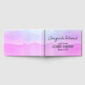 ハッピーリタイアパステルパープルウォーターカスタムカラー ゲストブック (全面)