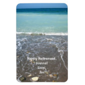 ハッピーリタイアパーソナライズされたビーチウォータースカイ マグネット (縦)