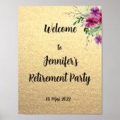 ハッピーリタイアパーティーお祝いウェルカムサイン ポスター (正面)