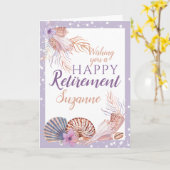 ハッピーリタイアパープルシーシェルコーラル カード (黄色い花)
