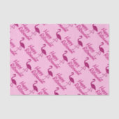 ハッピーリタイアピンクフラミンゴカスタム文字ギフト 薄葉紙 (正面)