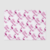 ハッピーリタイアピンクフラミンゴカスタム文字ギフト 薄葉紙 (正面)