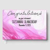 ハッピーリタイアピンクホワイトウォーターカスタムカラー ゲストブック (正面)