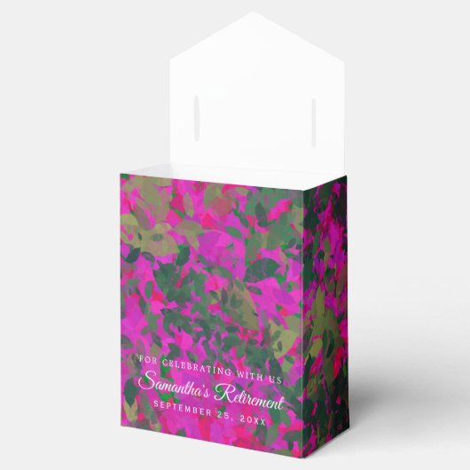 ハッピーリタイアピンク花模様ガーデンハンド色彩の鮮やか フェイバーボックス (オープン)