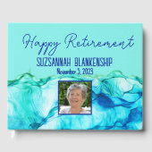 ハッピーリタイアブルーグリーンウォーター色カスタム ゲストブック (正面)