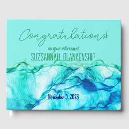 ハッピーリタイアブルーグリーンウォーター色カスタム ゲストブック