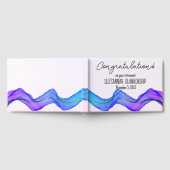 ハッピーリタイアブルーパープルウォーターカスタムカラー ゲストブック (全面)