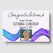 ハッピーリタイアブルーパープルウォーターカスタムカラー ゲストブック (正面)