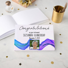 ハッピーリタイアブルーパープルウォーターカスタムカラー ゲストブック