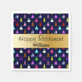 ハッピーリタイアホースレーシングジョッキーシルク スタンダードカクテルナプキン