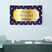 ハッピーリタイアホースレーシングジョッキーシルク 横断幕 (トレードショー)