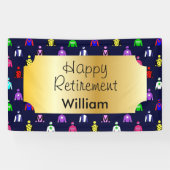 ハッピーリタイアホースレーシングジョッキーシルク 横断幕 (横)