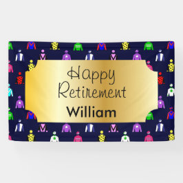 ハッピーリタイアホースレーシングジョッキーシルク 横断幕