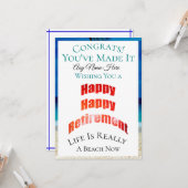 ハッピーリタイアメントおめでとうと名前 –  カード (正面/裏面インサイチュ)