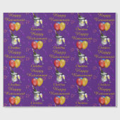 ハッピーリタイアメントお祝いきらめくワイン ラッピングペーパー (フラット)