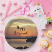 ハッピーリタイアメントオレンジシースケープサンセット ペーパープレート (パーティー)