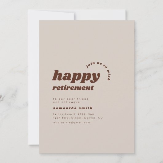 ハッピーリタイアメントパーティの招待状 招待状 (正面)