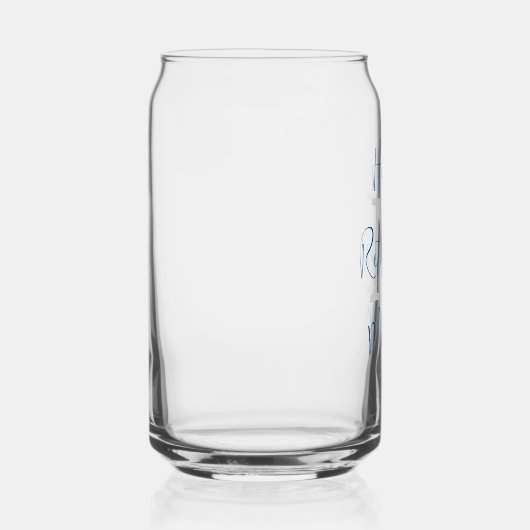 ハッピーリタイアメントパーティーグレーモノグラムブルー ガラス缶 (右)