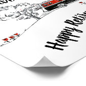 ハッピーリタイアメントパーティーサインレトロキャンパーアドベンチャー ポスター (角)