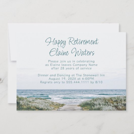 ハッピーリタイアメントパーティーボードウォーク海 招待状 (正面)