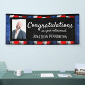 ハッピーリタイアメントパーティー（赤と青のバナー） 横断幕 (トレードショー)