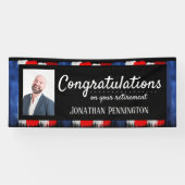 ハッピーリタイアメントパーティー(赤と青のバナー) 横断幕 (横)