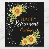 ハッピーリタイアメントフローラひまわりブラック ワインラベル (シングルラベル)