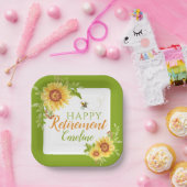 ハッピーリタイアメントフローラひまわり ペーパープレート (パーティー)