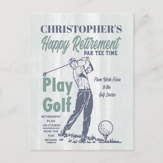 ハッピーリタイアメントレトロゴルフパーティー ポストカード (正面)