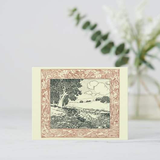 ハッピーリタイアメントヴィンテージアウトドア魚釣りテンプレート 案内ポストカード (スタンド正面)