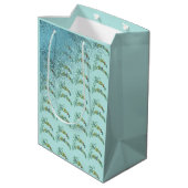 ハッピーリタイアメント金ゴールドブルーグリッター ミディアムペーパーバッグ (裏面アングル)