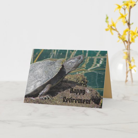 ハッピーリタイアユーモアのあるルタートルスピードフ楽しむァイ カード (黄色い花)