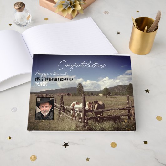 ハッピーリタイアルーラルシーンホースフォトカスタム ゲストブック (正面見開き)