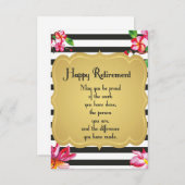 ハッピーリタイア引用文お別れプレゼント サンキューカード (正面/裏面)
