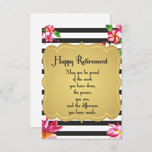 ハッピーリタイア引用文お別れプレゼント サンキューカード (正面/裏面)