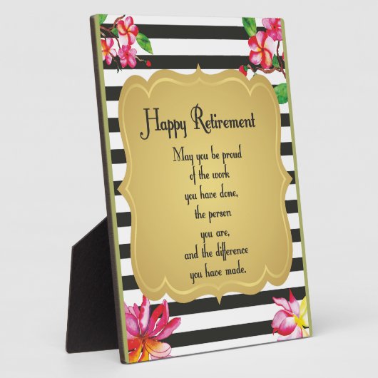 ハッピーリタイア引用文お別れプレゼント フォトプラーク (側面)