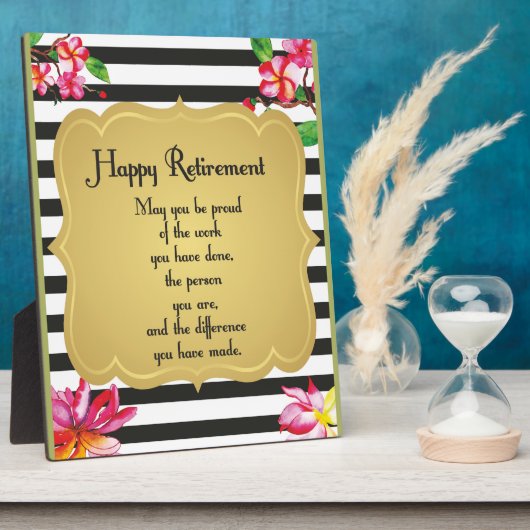 ハッピーリタイア引用文お別れプレゼント フォトプラーク (側面)