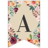 ハッピーリタイア素朴ルバーガンディーピンク秋フローラ バンティングフラッグ (第2の旗)