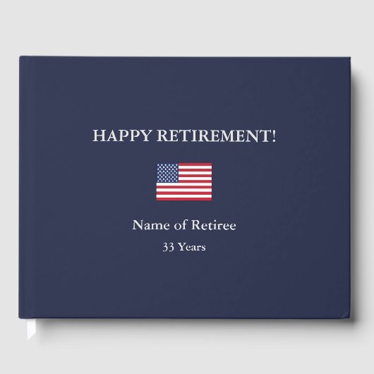 ハッピーリタイア統一された州フラッグゲストブック ゲストブック (正面)