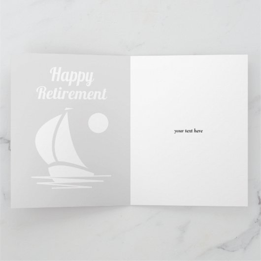 ハッピーリタイア航海のルセールボートのグリーティングカード カード (内部)