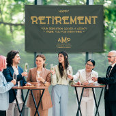 ハッピーリタイア3文字金ゴールドモノグラムオングリーン 横断幕