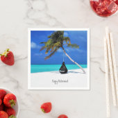 ハッピーリタイア/ビーチとヤシの木 スタンダードカクテルナプキン (インサイチュ)