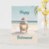 ハッピーリタイア!同僚の挨拶状 カード (黄色い花)