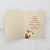 ハッピーリタイアEweおもしろい羊の動物ユーモア カード (内部)