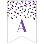 ハッピーリタイオナーバナーブラックパープル紙吹雪 バンティングフラッグ (第2の旗)