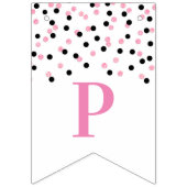 ハッピーリタイオナーバナーブラックピンク紙吹雪 バンティングフラッグ (第3の旗)