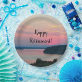 ハッピーリタイオピンクシースケープサンセット ペーパープレート (パーティー)