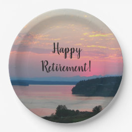 ハッピーリタイオピンクシースケープサンセット ペーパープレート