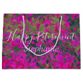 ハッピーリタイオピンクフローラガーデンハ色彩の鮮やかンド ラージペーパーバッグ (正面)